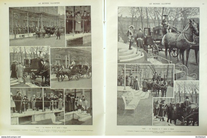 Le Monde illustré 1903 n°2389 Maroc Moulal Koutoubia Fez Abdul Aziz Inde Bombay Delhi Koutab Strasbo