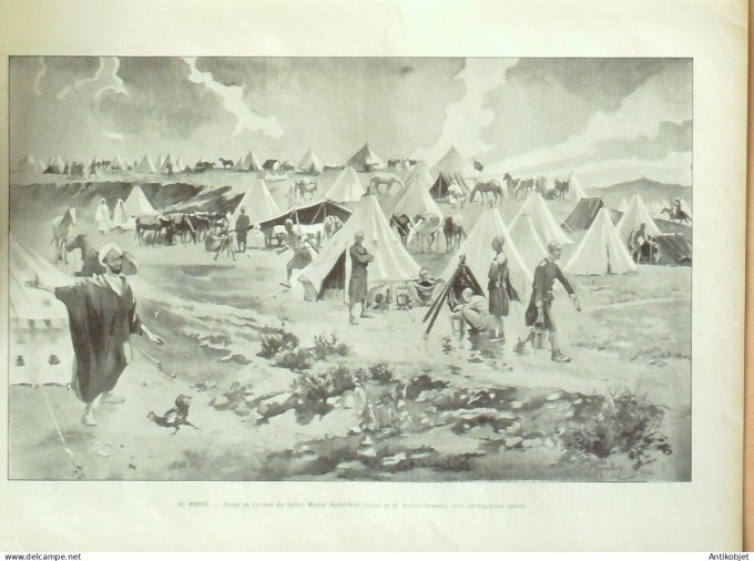 Le Monde illustré 1903 n°2389 Maroc Moulal Koutoubia Fez Abdul Aziz Inde Bombay Delhi Koutab Strasbo