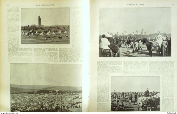 Le Monde illustré 1903 n°2389 Maroc Moulal Koutoubia Fez Abdul Aziz Inde Bombay Delhi Koutab Strasbo