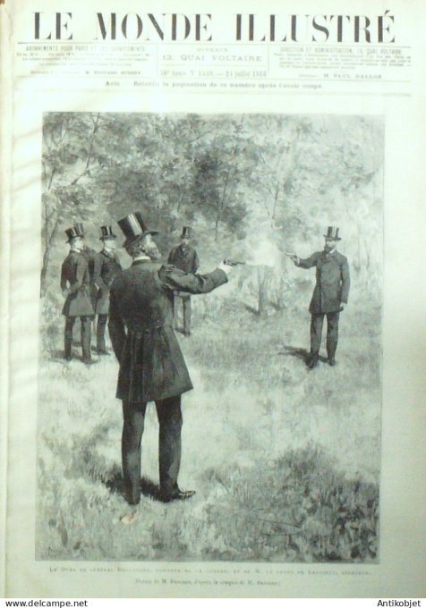 Le Monde illustré 1886 n°1530 Chine Tonkin troupe Longchamps (92) Mgr Guibert