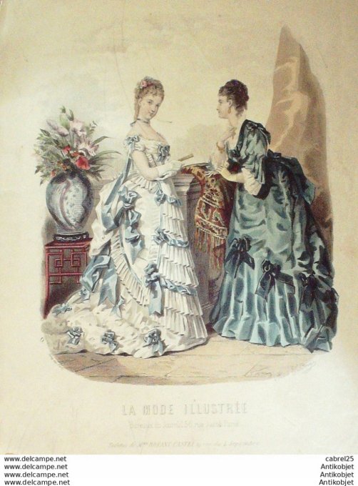 Gravure de mode La Mode illustrée 1873 n°24 (Maison Bréant-Castel)