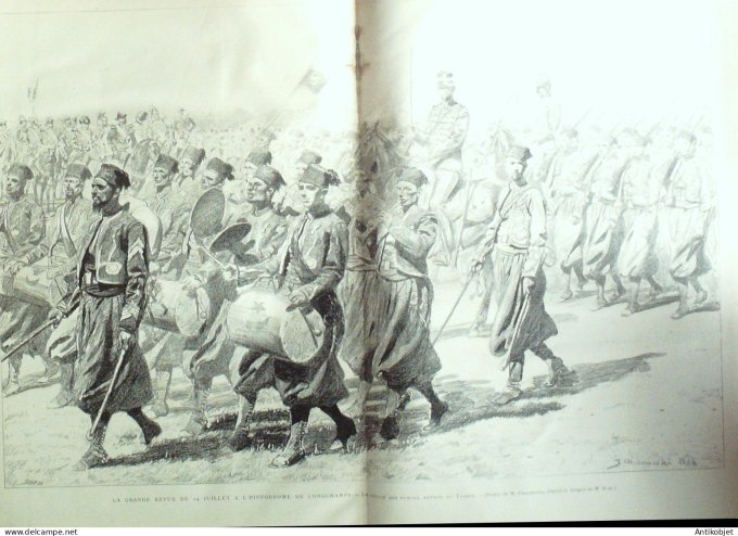 Le Monde illustré 1886 n°1530 Chine Tonkin troupe Longchamps (92) Mgr Guibert
