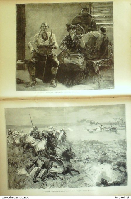 Le Monde illustré 1884 n°1443 Tonkin Lochuau Madagascar Majunga Sakalaves Soudan insurgés de Mahdi