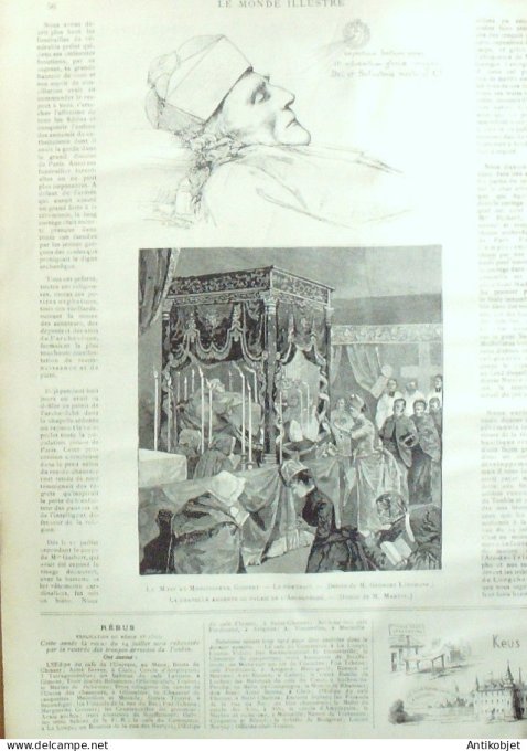 Le Monde illustré 1886 n°1530 Chine Tonkin troupe Longchamps (92) Mgr Guibert