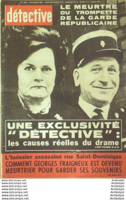 Détective 1966 # 1058 Orléans Limoges Jacques Brel Marseille Fréjus Noisy-Le-Sec