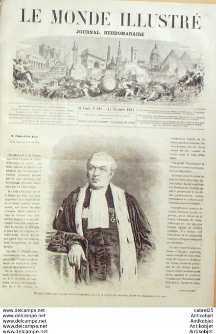 Le Monde illustré 1862 n°292 Pierrefonds (60) Espagne Madrid St Hubert Chamarande Tell El Kebir