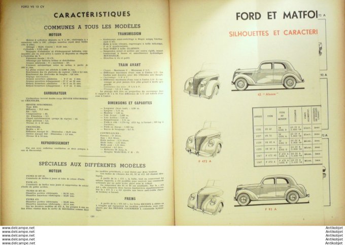 R.T Automobile Ford et MatFord V8 13cv 37 # 1949