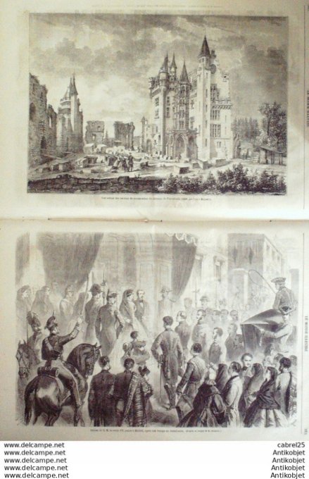 Le Monde illustré 1862 n°292 Pierrefonds (60) Espagne Madrid St Hubert Chamarande Tell El Kebir