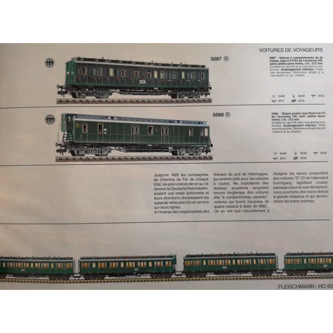 Catalogue FLEISCHMANN chemin de fer Ho LOCOMOTIVES 1988-89