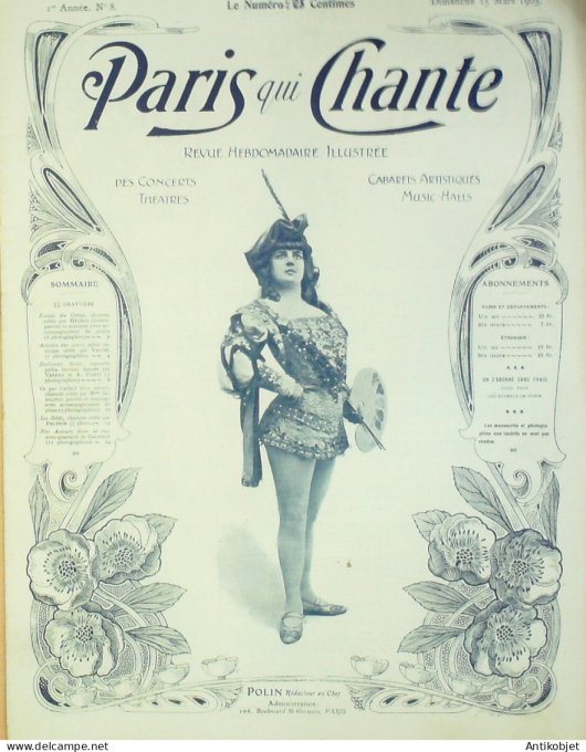Paris qui chante 1903 n°  8 Gondy Vaunel Verena Curti Giralduc Delphin