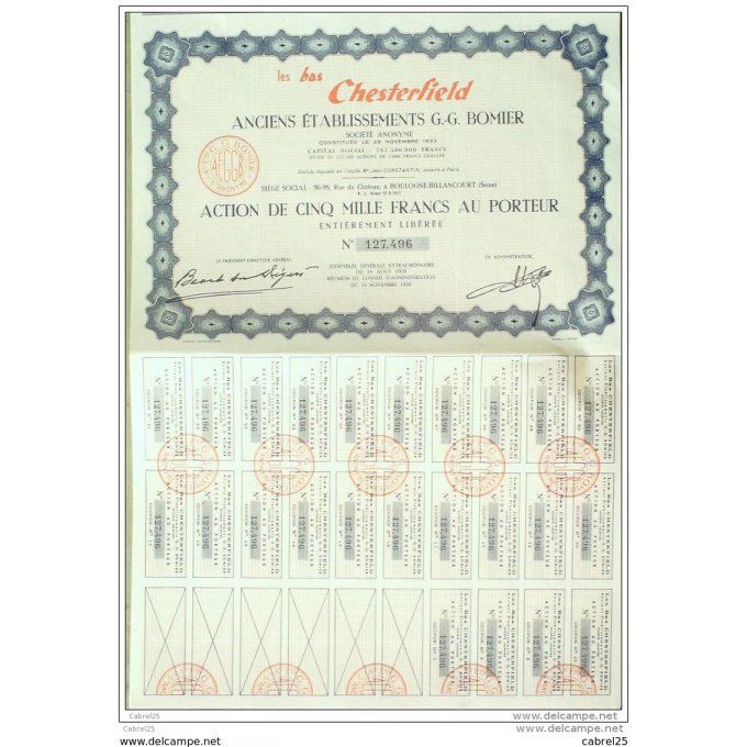 LES BAS SCHESTERFIELD-ETABLISSEMENTS G.G.BOMIER-ACTION-5000 FR-1933