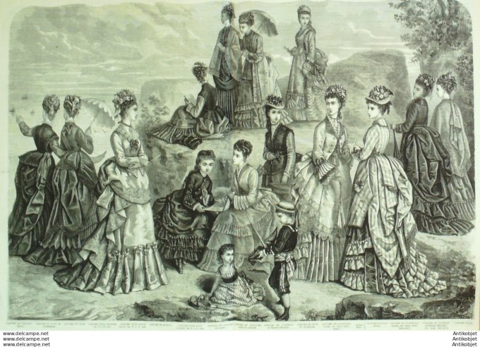 Gravure de mode La Mode illustrée (Maison Fladry)