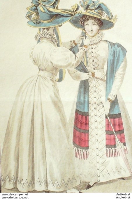Costume Parisien 1826 # 2402 Redingote d'organdi