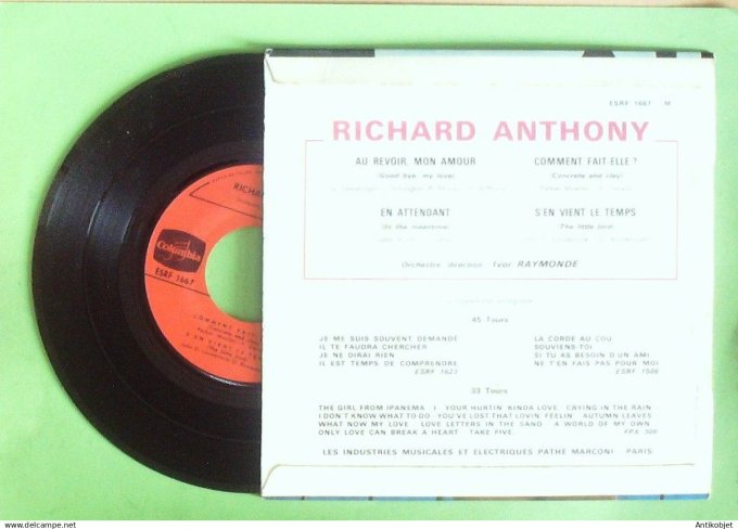 Anthony Richard 45T EP Au revoir mon amour 1965