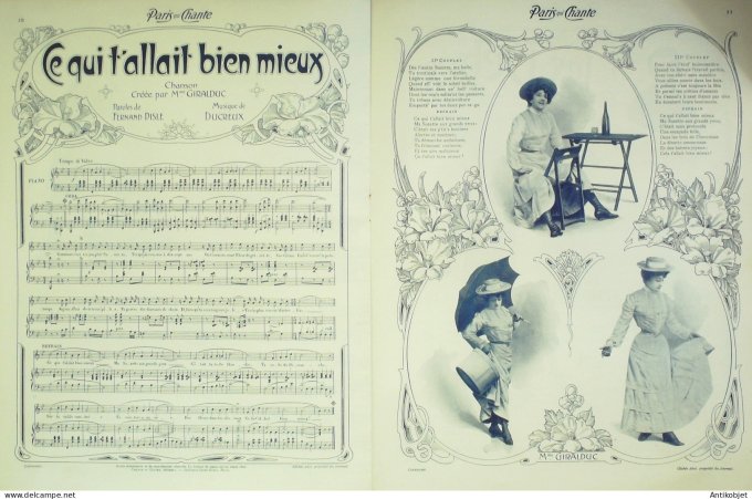 Paris qui chante 1903 n°  8 Gondy Vaunel Verena Curti Giralduc Delphin