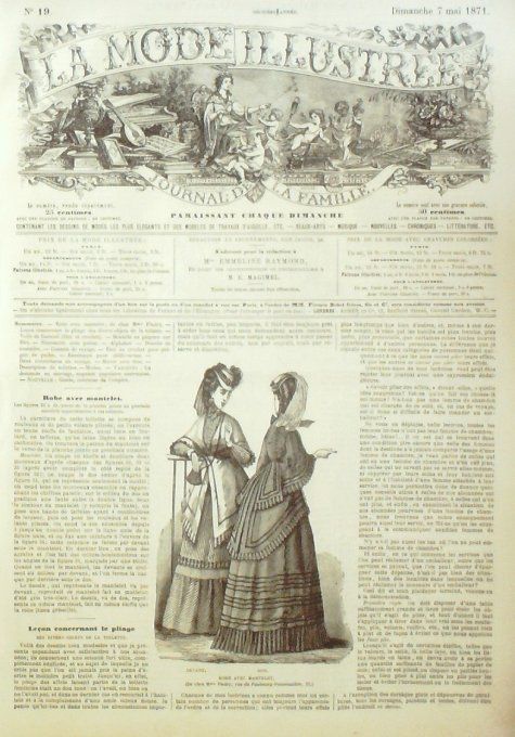 Journal Mode illustrée 1871 # 19 Robe avec mantelet