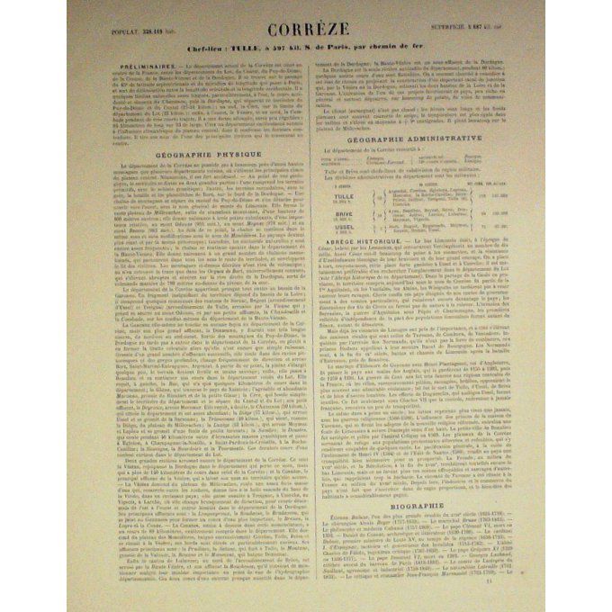 Carte CORREZE (19) TULLE Graveur LECOQ WALTNER BARBIER 1868