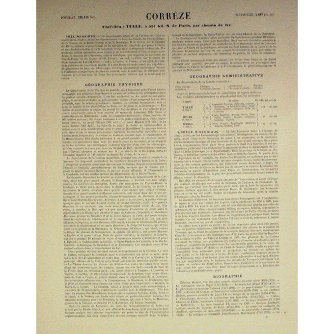 Carte Correze (19) Tulle Graveur Lecoq Waltner Barbier 1868