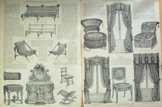 Journal Mode illustrée 1869 # 19 Coiffures 