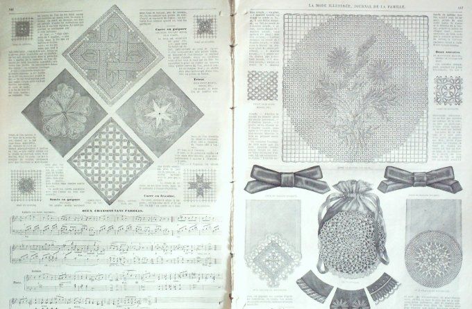 Journal Mode illustrée 1868 # 19 Toilettes d'intérieur