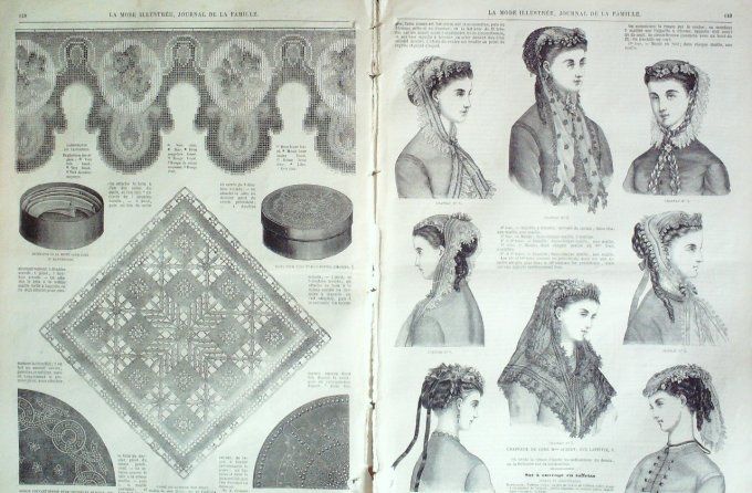 Journal Mode illustrée 1868 # 19 Toilettes d'intérieur