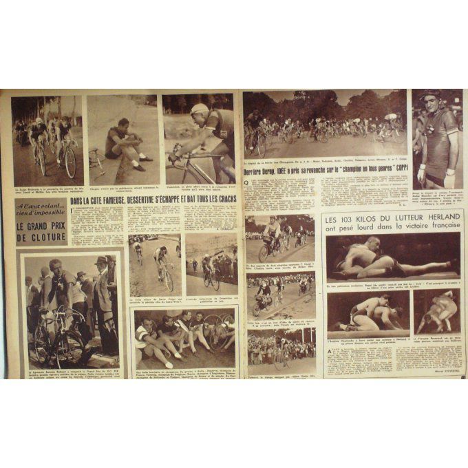 Miroir Sprint 1946 n° 19 1/10 COPPI GRAZIANO  KIEFRE WEISMULLER MEDICA  COPPI ZALE