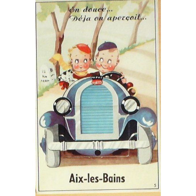 Carte Postale (système) AIX les BAINS (73) 1950