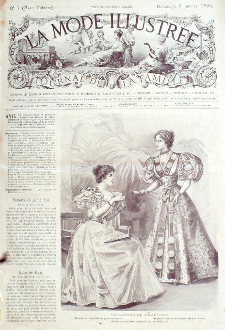 Journal Mode illustrée 1896 #  1 Toilettes de réunions