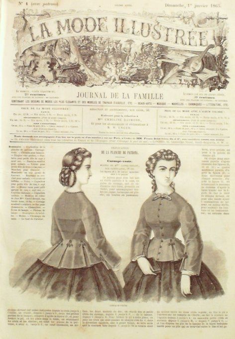 Journal Mode illustrée 1865 #  1 Corsage-veste