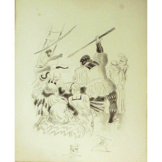 COLLOT ANDRE-EAU FORTE-pour illustrer RABELAIS- 1-1933