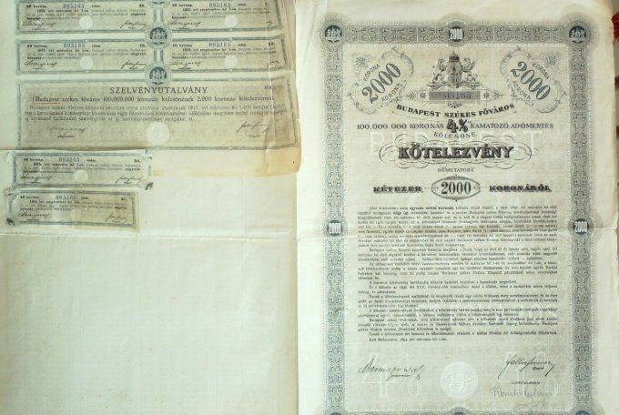 Kotelezveny Szekes Fovaros action 2000 Korona Budapest 1907