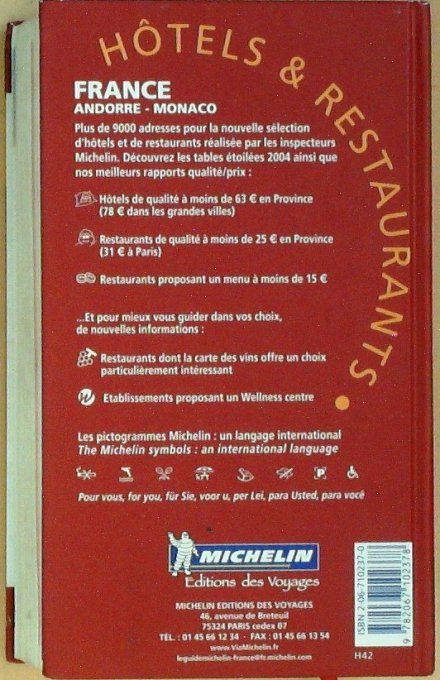 Guide rouge MICHELIN 2004 97ème édition France