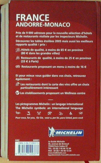 Guide rouge MICHELIN 2005 98ème édition France