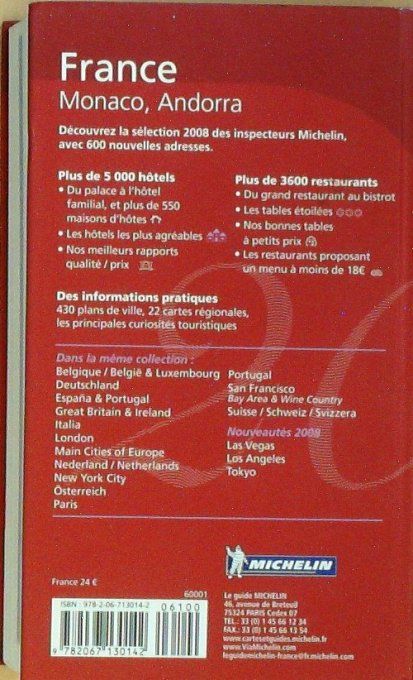 Guide rouge MICHELIN 2008 101ème édition France