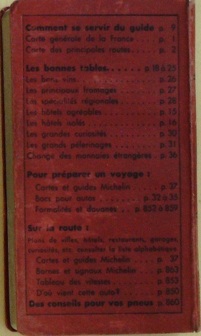 Guide rouge Michelin 1951 44ème édition France