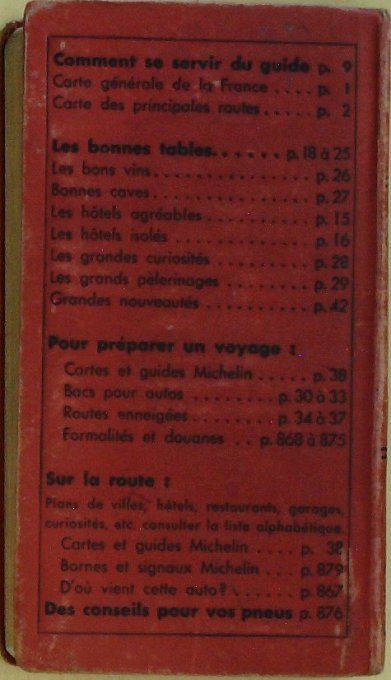 Guide rouge MICHELIN 1952 45ème édition France