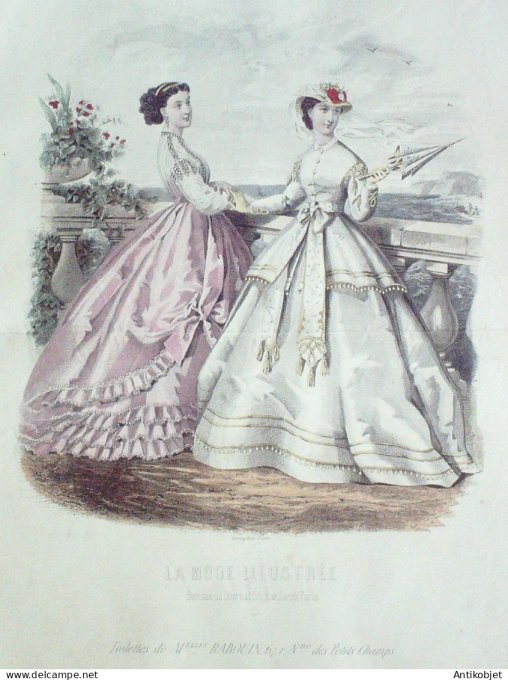 Gravure Mode illustree 1865 # 31 (Old Fashion plate)