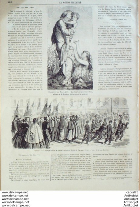 Le Monde illustré 1866 n°480 Italie Milan Plaisance Angleterre Cambridge Suède Stockholm Suisse Gene