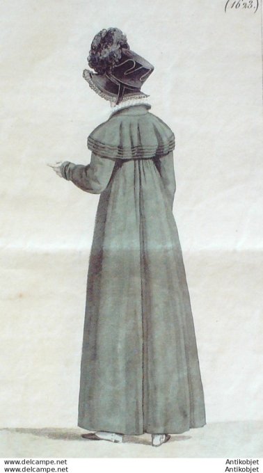 Gravure de mode Costume Parisien 1817 n°1623 Carrick de drap