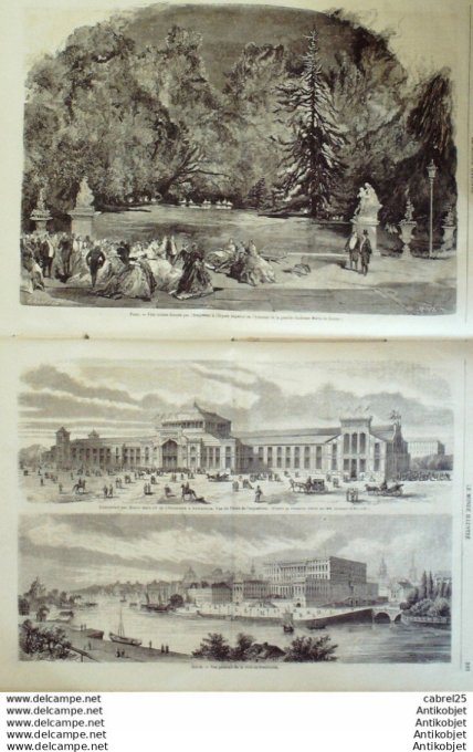 Le Monde illustré 1866 n°480 Italie Milan Plaisance Angleterre Cambridge Suède Stockholm Suisse Gene