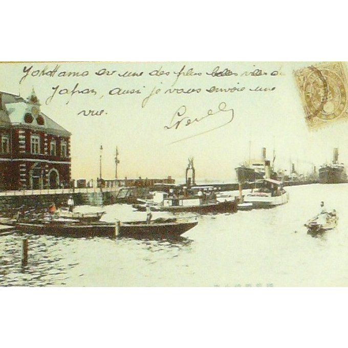 Cpa Japon Yokohama Quartier Hatoba Est 1911
