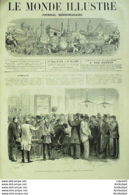 Le Monde illustré 1869 n°659 Egypte Syout Denderah Haon Cheik Selim Espagne Madrid Turquie Constanti