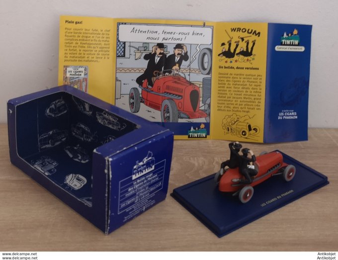 Tintin Les Cigares du Pharaon Bolide rouge Amilcar 1930 Atlas 1:43