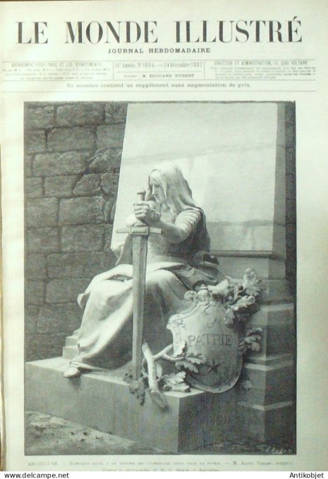 Le Monde illustré 1887 n°1604 Sigrid Arnoldson Angoulême (17) François le Champy