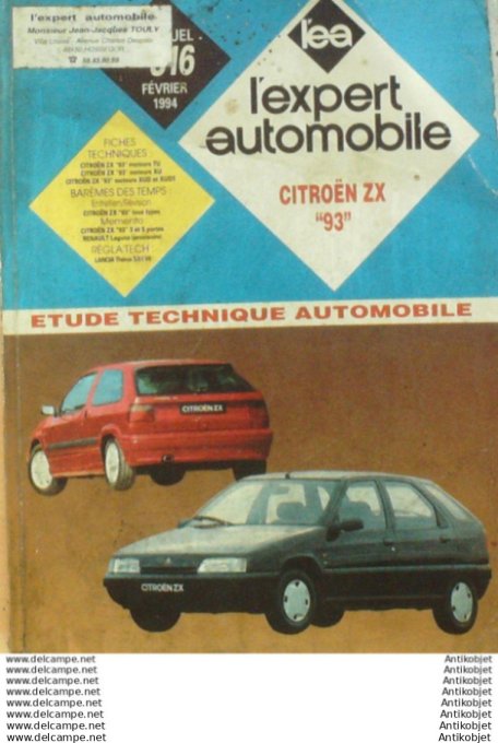 R.T Automobile Citroën ZX 1993 Renault Laguna Lancia Théma L'expert  # 316