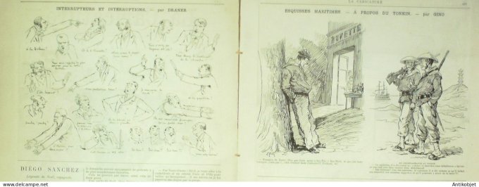 La Caricature 1884 #261 Noel Robida Tonkin Gino Rip-Larigot Sorel Gino