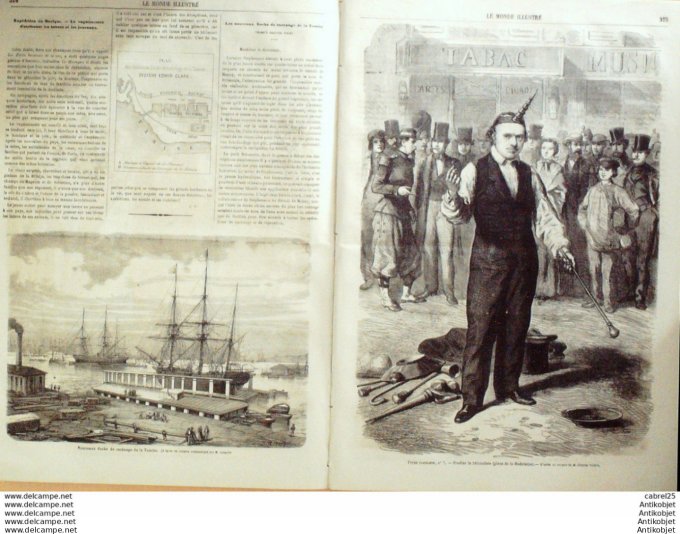 Le Monde illustré 1862 n°293 Mexique Le Batoniste Marseille (13) Pennsylvanie Chambesburg