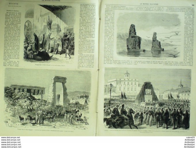 Le Monde illustré 1869 n°659 Egypte Syout Denderah Haon Cheik Selim Espagne Madrid Turquie Constanti