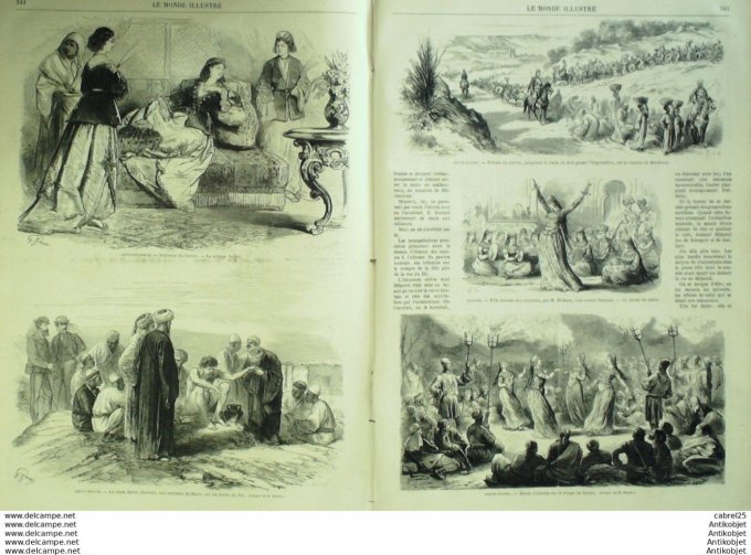 Le Monde illustré 1869 n°659 Egypte Syout Denderah Haon Cheik Selim Espagne Madrid Turquie Constanti