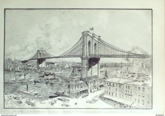 Le Monde illustré 1886 n°1546 Etats-Unis New York Brooklyn statue Liberté Boissière (78) Orphelinat 